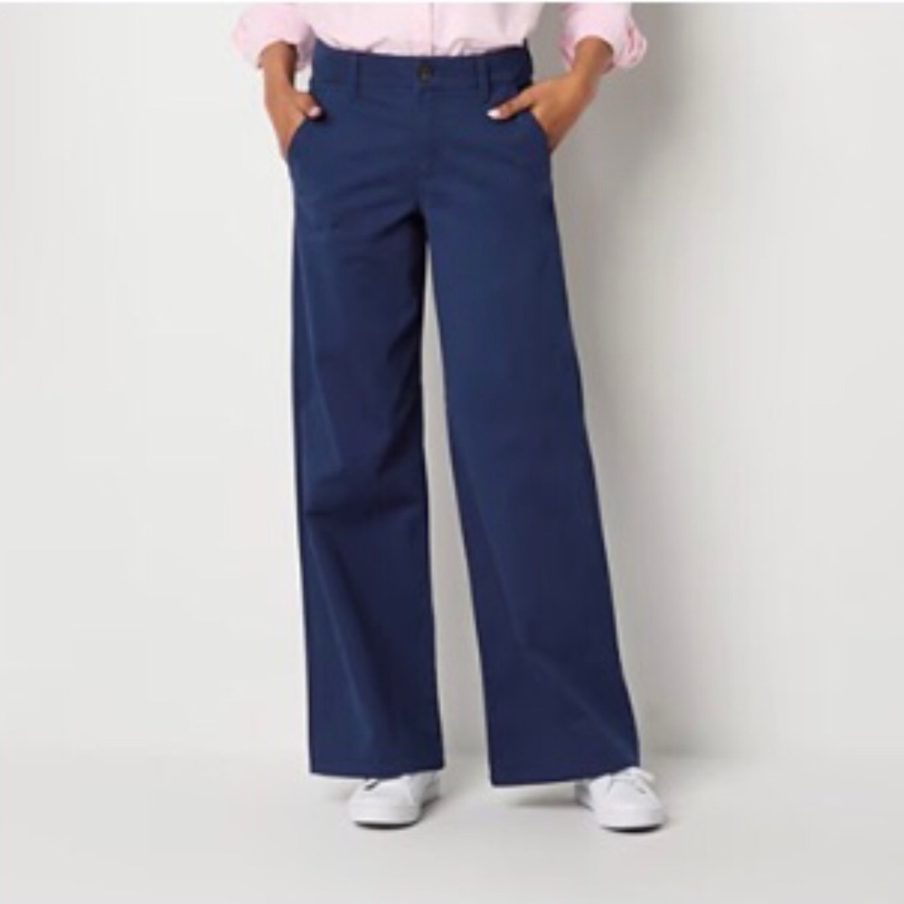 St. John's Bay Blue Wide Leg Pants SZ 8
